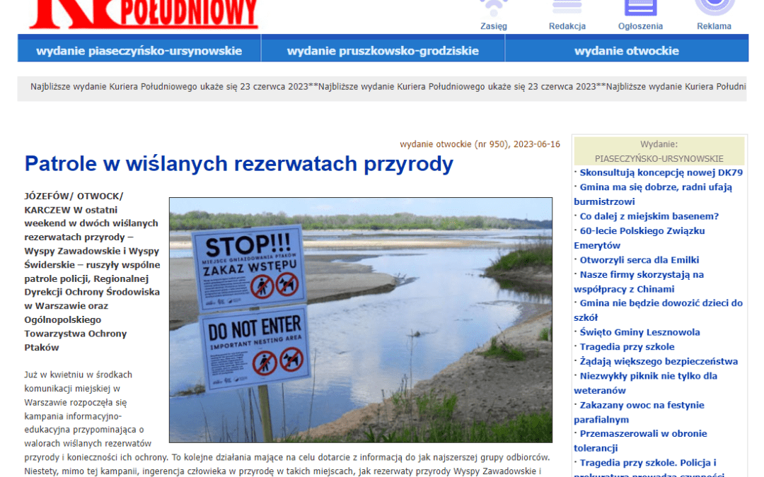 Patrole w wiślanych rezerwatach przyrody Kurier Południowy 21_2023 s.4